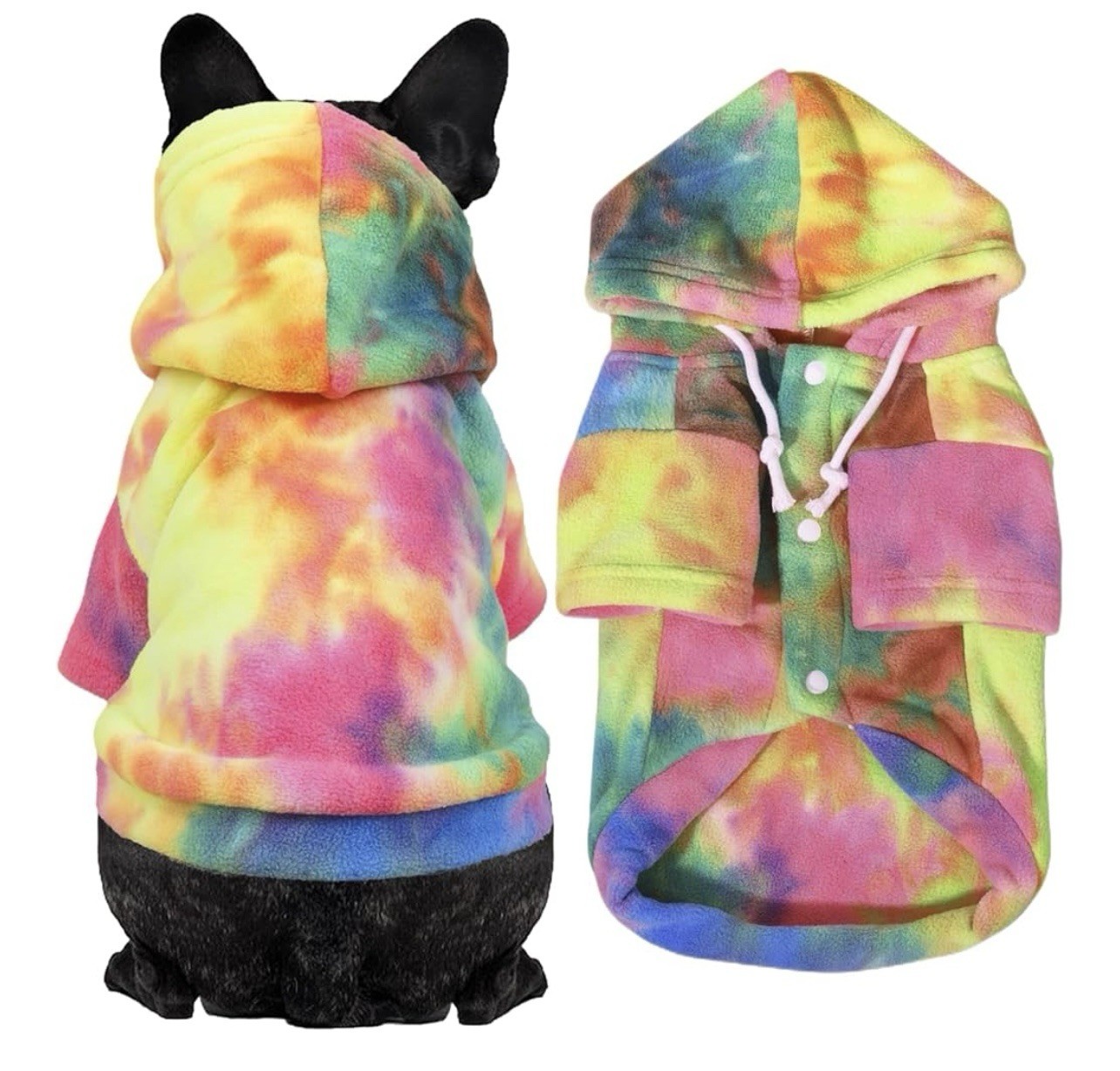 Tie Dye Terry/Fleece Hoodie Sweatshirt/Coat for Puppy/Dog/Cat Size XS, M or Lg