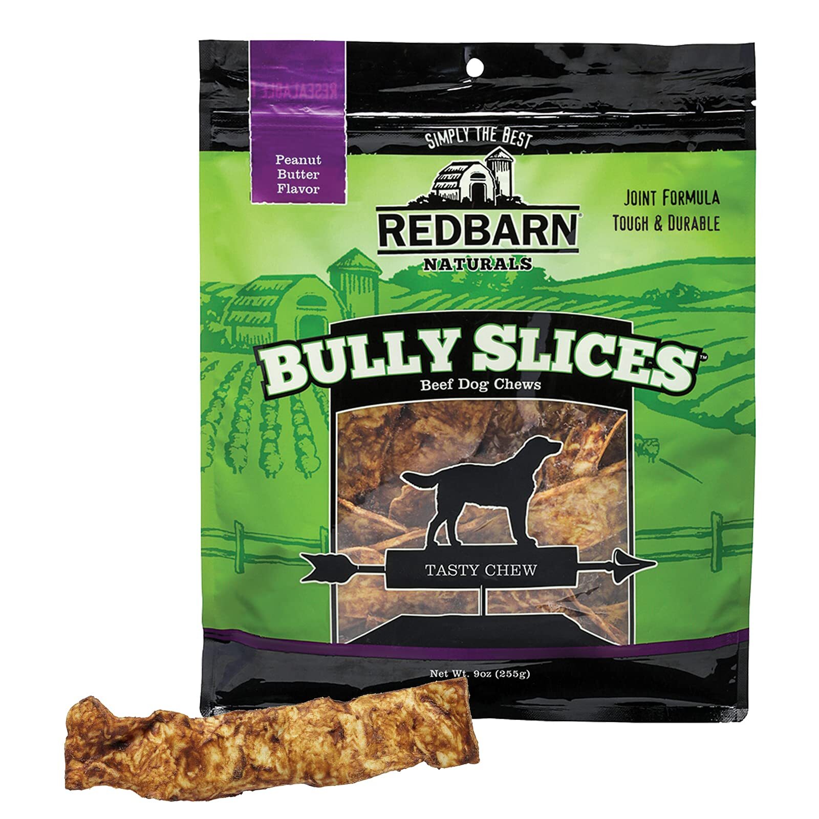 Redbarn 9 Ounce All Natural Peanut Butter Bully Stick Dog Treats Made in USA
