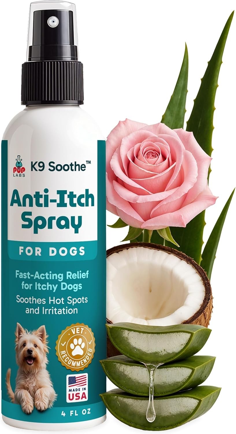 Pup Labs K9 Soothe Anti Itch Spray for Dogs with Aloe, Rose, & 4 FL OZ