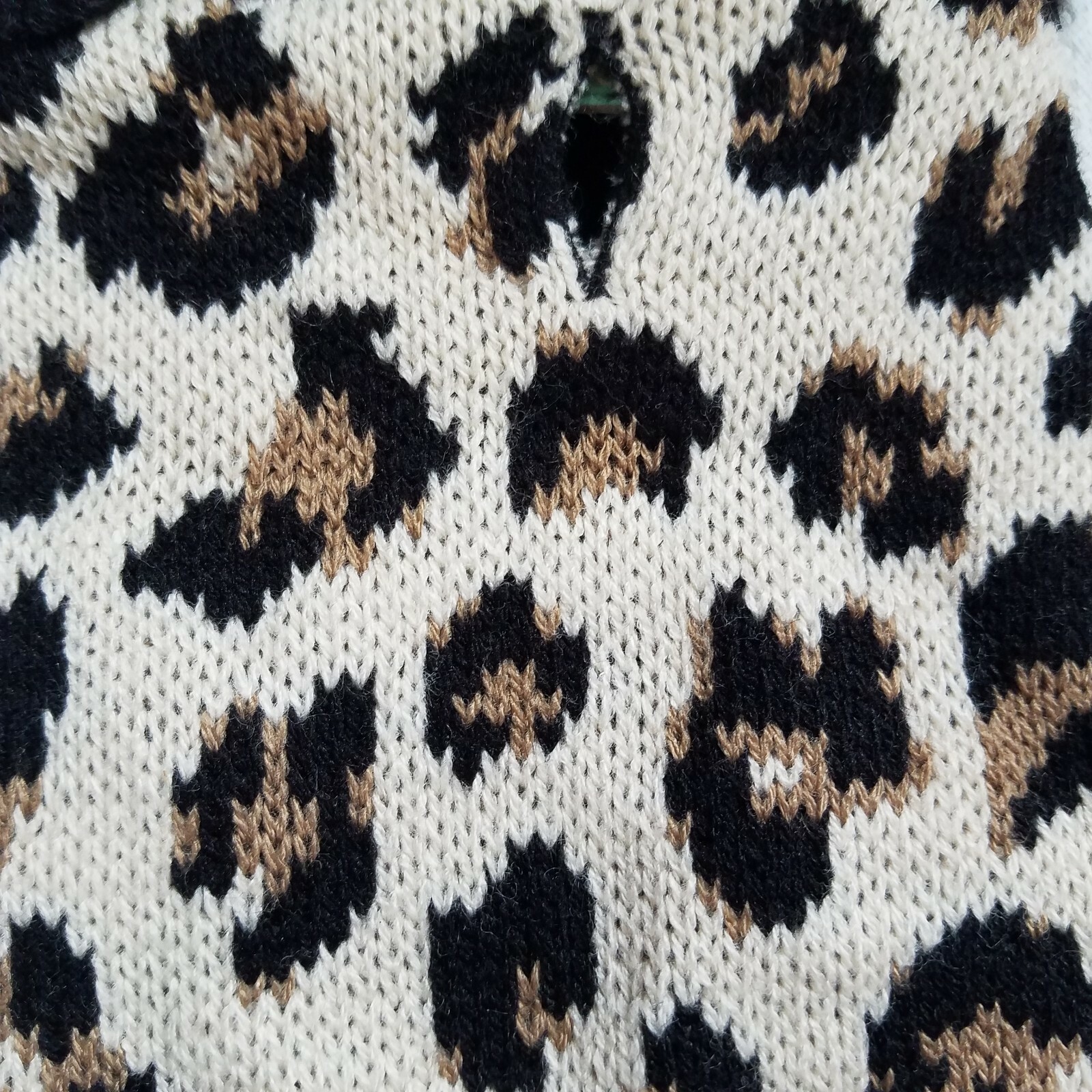 Vibrant Life CHEETHA LEOPARD PRINT DOG SWEATER Size MEDIUM 20-50 lb Knit Ruffles