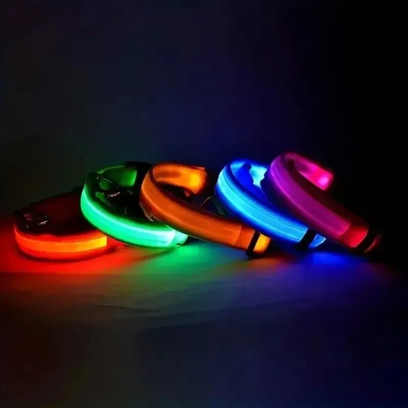 Safety Pet Dog LED Collar Night Flashing Light Up Adjustable Waterproof S-XL