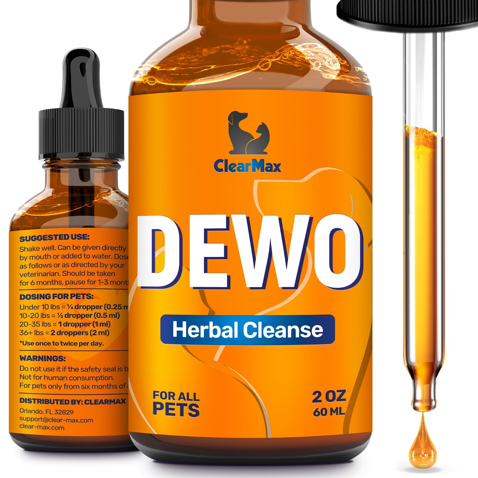 Liquid Dewormer for Dogs & Cats – Puppy & Kitten Safe – Pet Dewormer