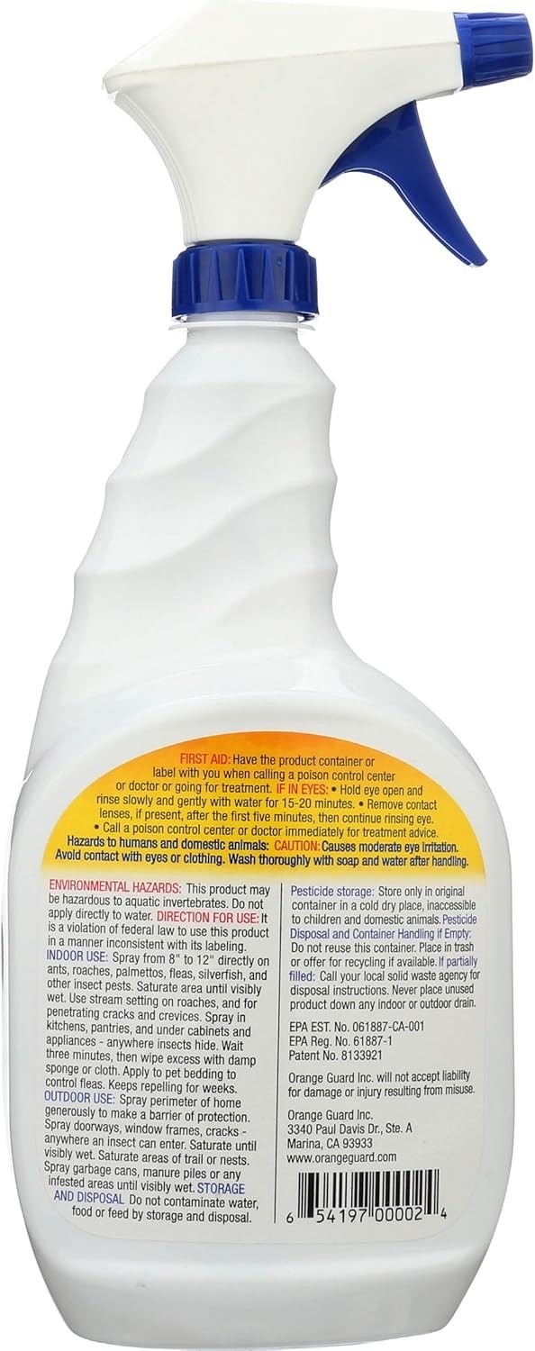 Orange Guard Home Pest Control Spray with D-Limonene | All-Natural Food Grade Or
