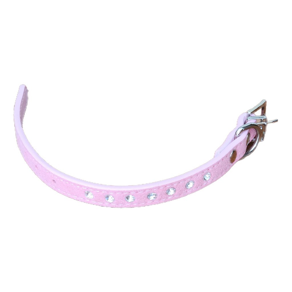 BLING & GLITZY PINK XSS XTRA EXTRA SMALL PUPPY/ CAT COLLAR WITH RHINESTONES