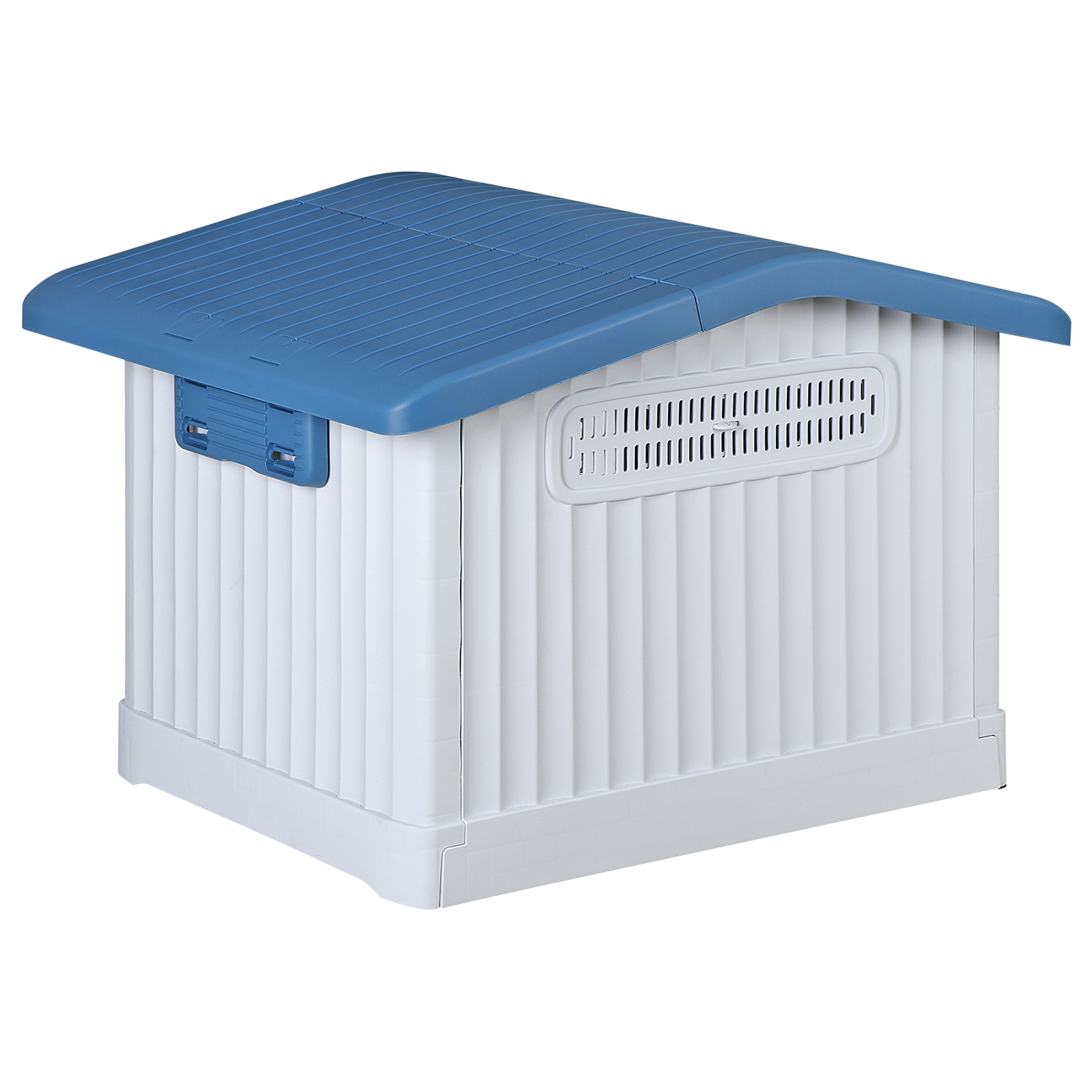 Large Plastic Dog House Indoor Outdoor Dog Kennel Waterproof Puppy Shelter Blue