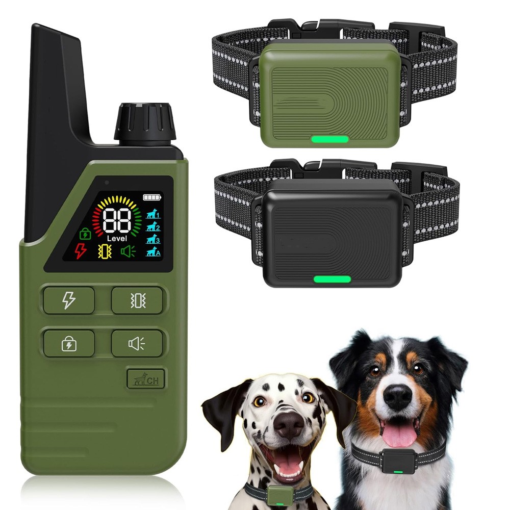 Dog Training Collar 4500FT Remote Rechargeable Waterproof Shock E-Collar 2 Dogs