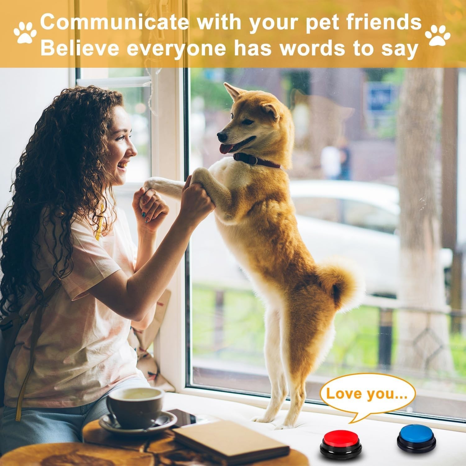 Voice Recording Button 4 Color, Dog Buttons for Communication Pet Training Bu