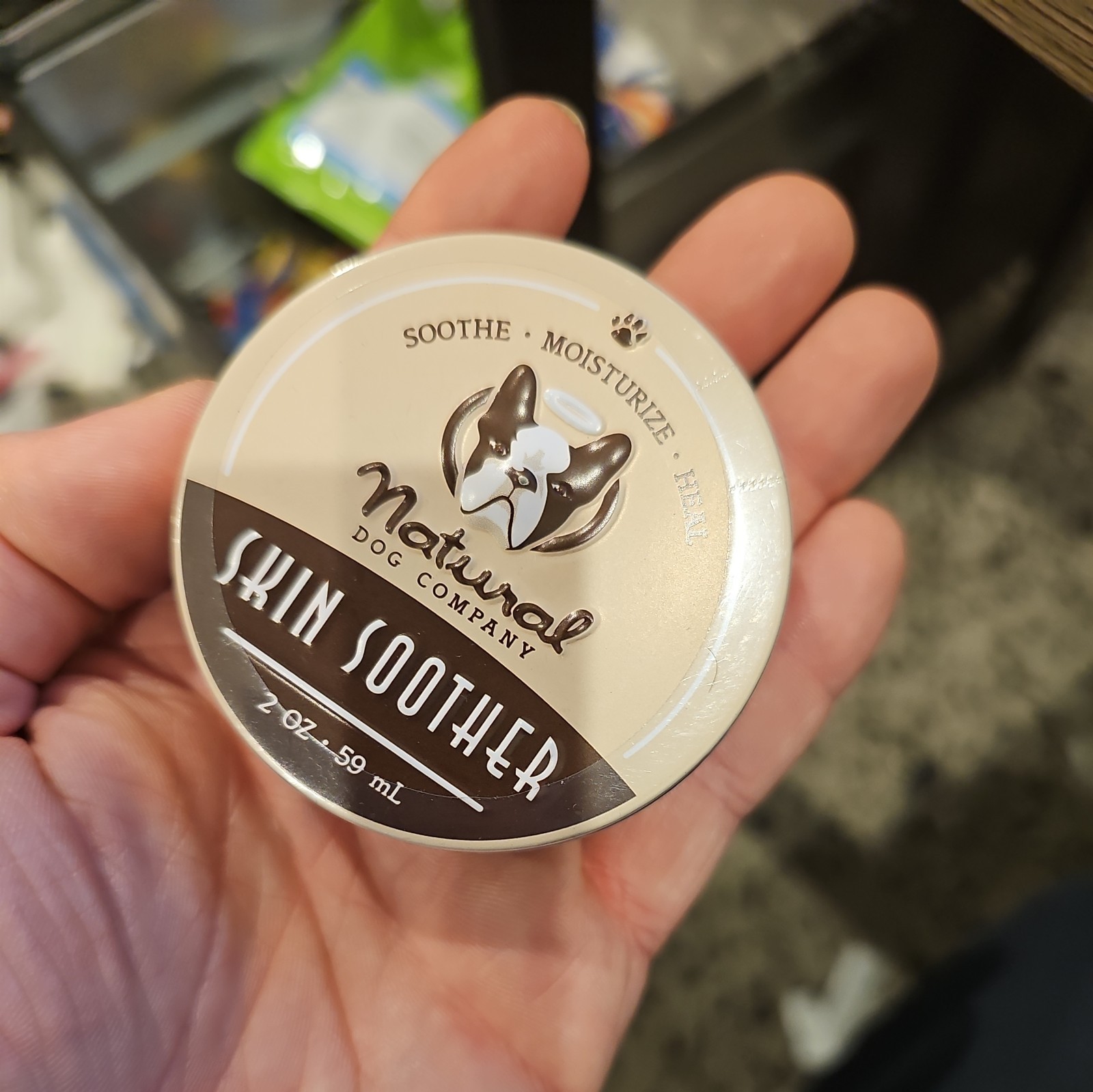 Lot of 2 Two Natural Dog Company Skin Soother 2 oz Tin, Dog Healing Balm