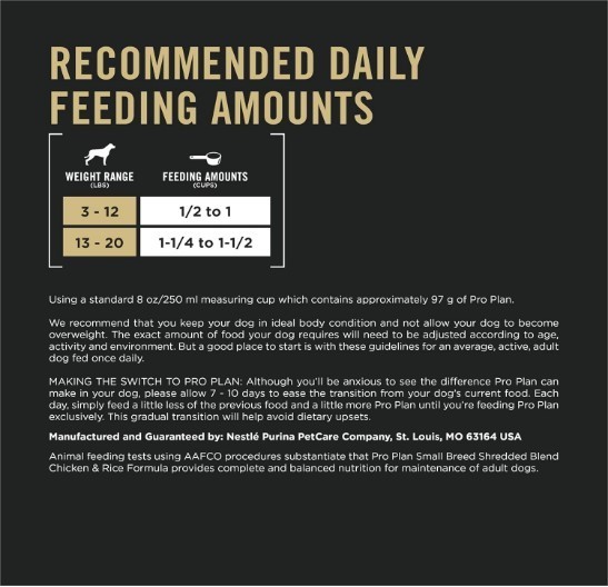 Purina Pro Plan Shredded Blend Small Breed Chicken & Rice Dry Dog Food, 34 lb