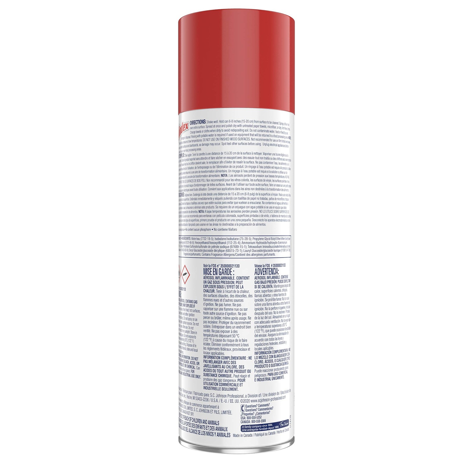 Windex Foaming Glass Cleaner, Fresh, 20 oz Aerosol Spray, 6/Carton (333813)