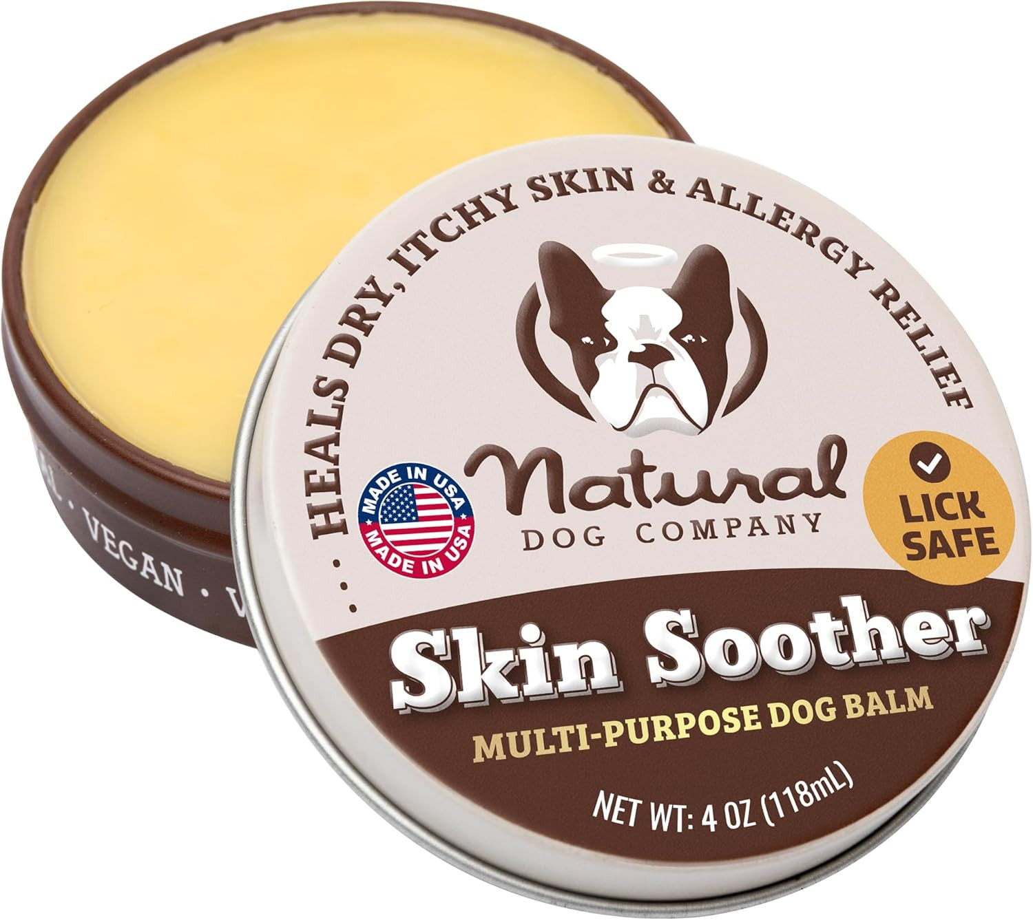 Natural Dog Company Skin Soother Balm for Dogs – 4 Oz Tin All Natural Hot Spot &