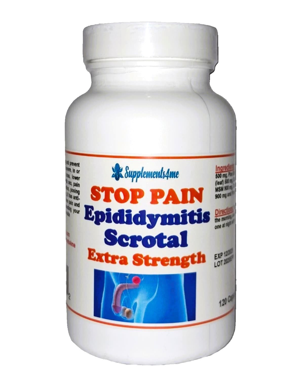 100% POWERFUL HERBS FOR EPIDIDYMITIS PAIN IN MEN 120 ORGANICS CAPS – MADE USA