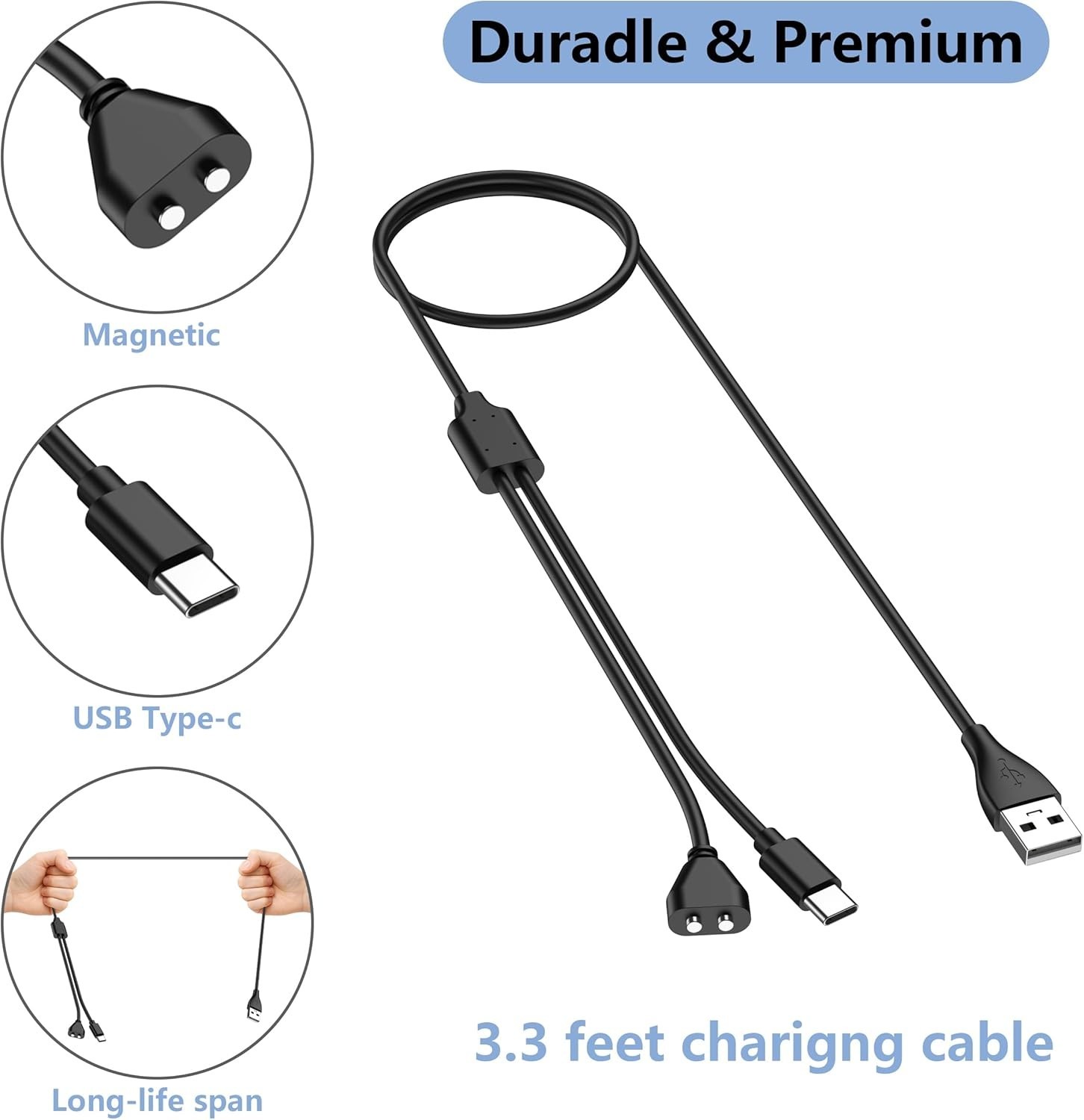 Durable 2-in-1 Charging Cable for Delupet/Yawpet/Jugbow Collar – Fast & Reliable
