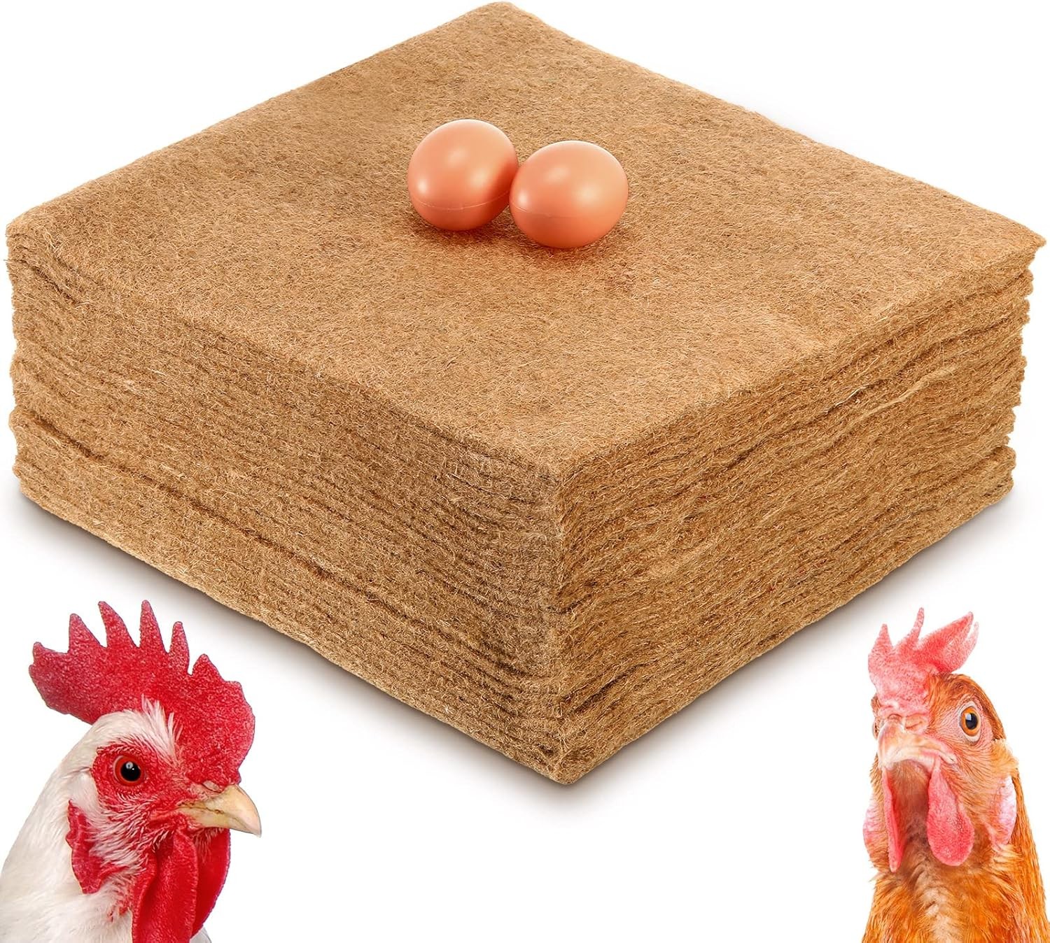 Aoriher 24 Pack Natural Hemp Chicken Nesting as shown on the pictures