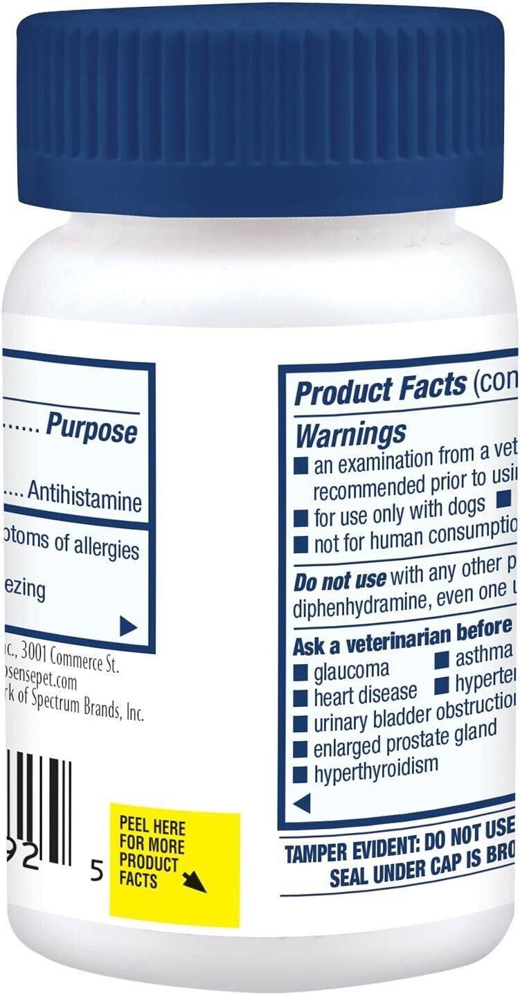 Itch Allergy Dog Pet Fast Relief Chewable Tablet Itchy Pets Supplement 100 Count