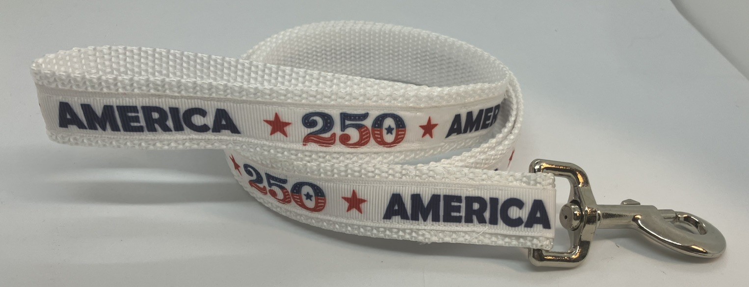 Dog Leaches/Leads Patriotic 250 America Red White Blue On White Handmade Sturdy