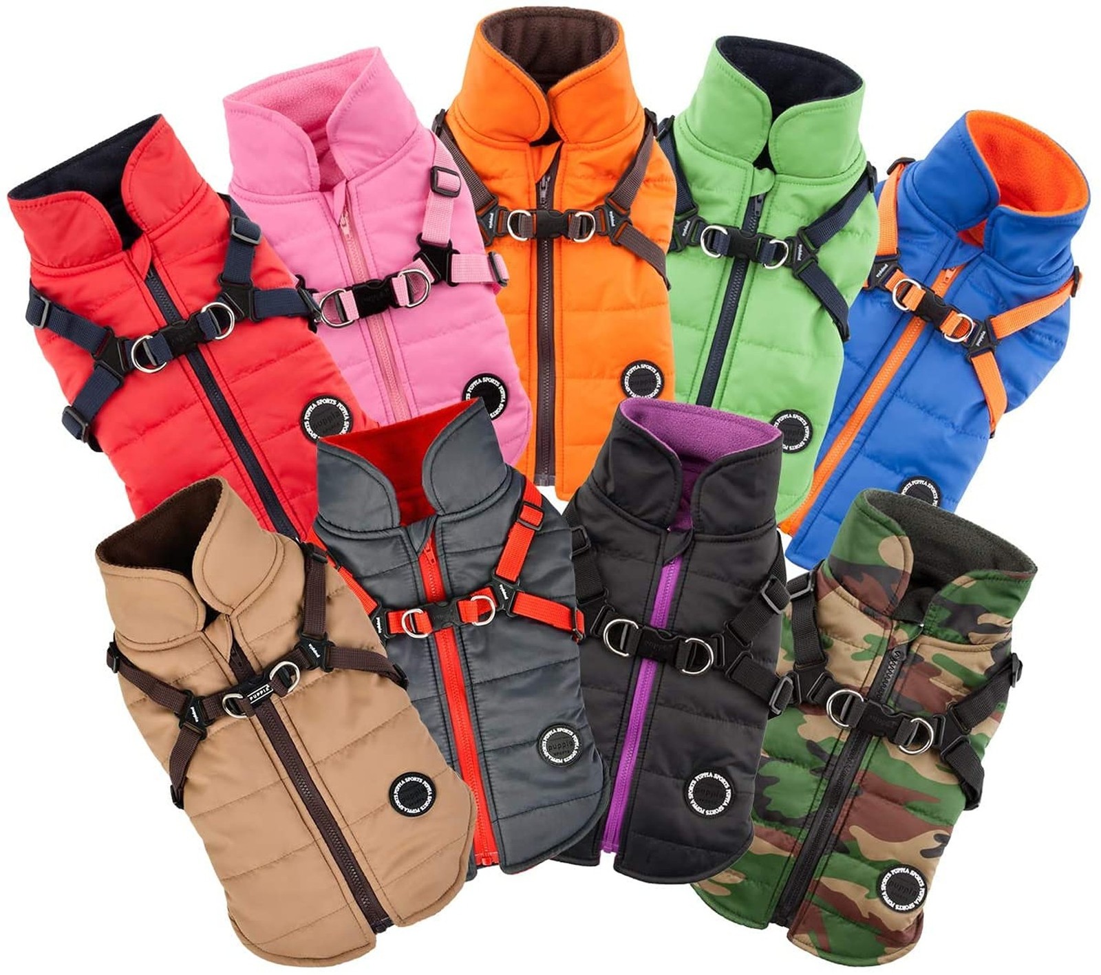 Puppia Mountaineer Winter Dog Coat with integrated harness No Pull Cold Weath…
