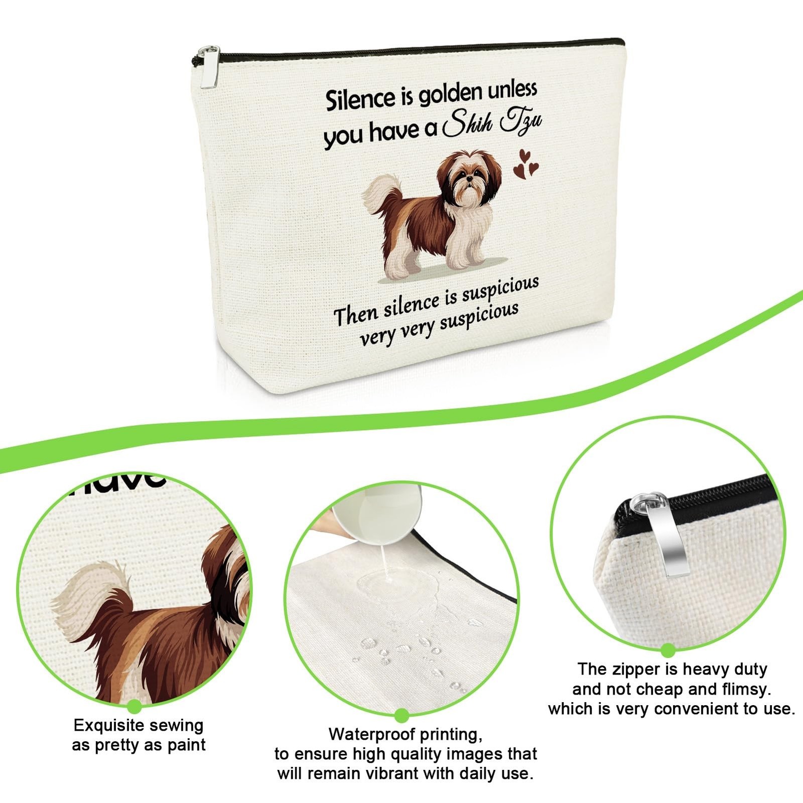 Shih Tzu Dog Gifts Makeup Bag Dog Mom Gifts for Shih Tzu Lover Owner Pet Love…