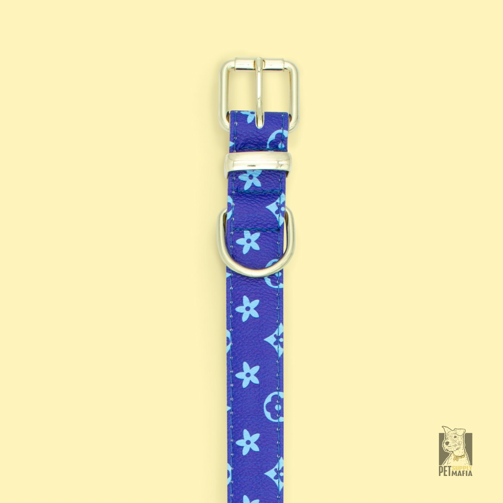 Blue Dog Collar & Leash – Leather Designer Fashion Pet Collar XS, S , M, L , XL