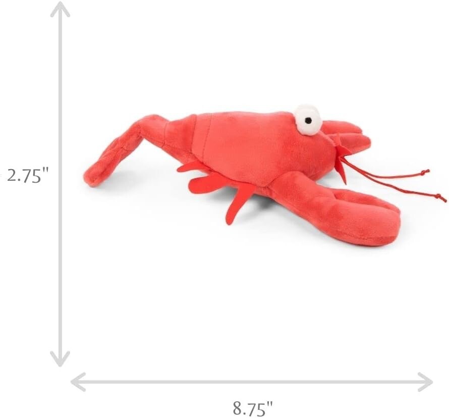 goDog Action Plush Lobster Animated Squeaky Dog Toy, Chew Guard Technology – Red