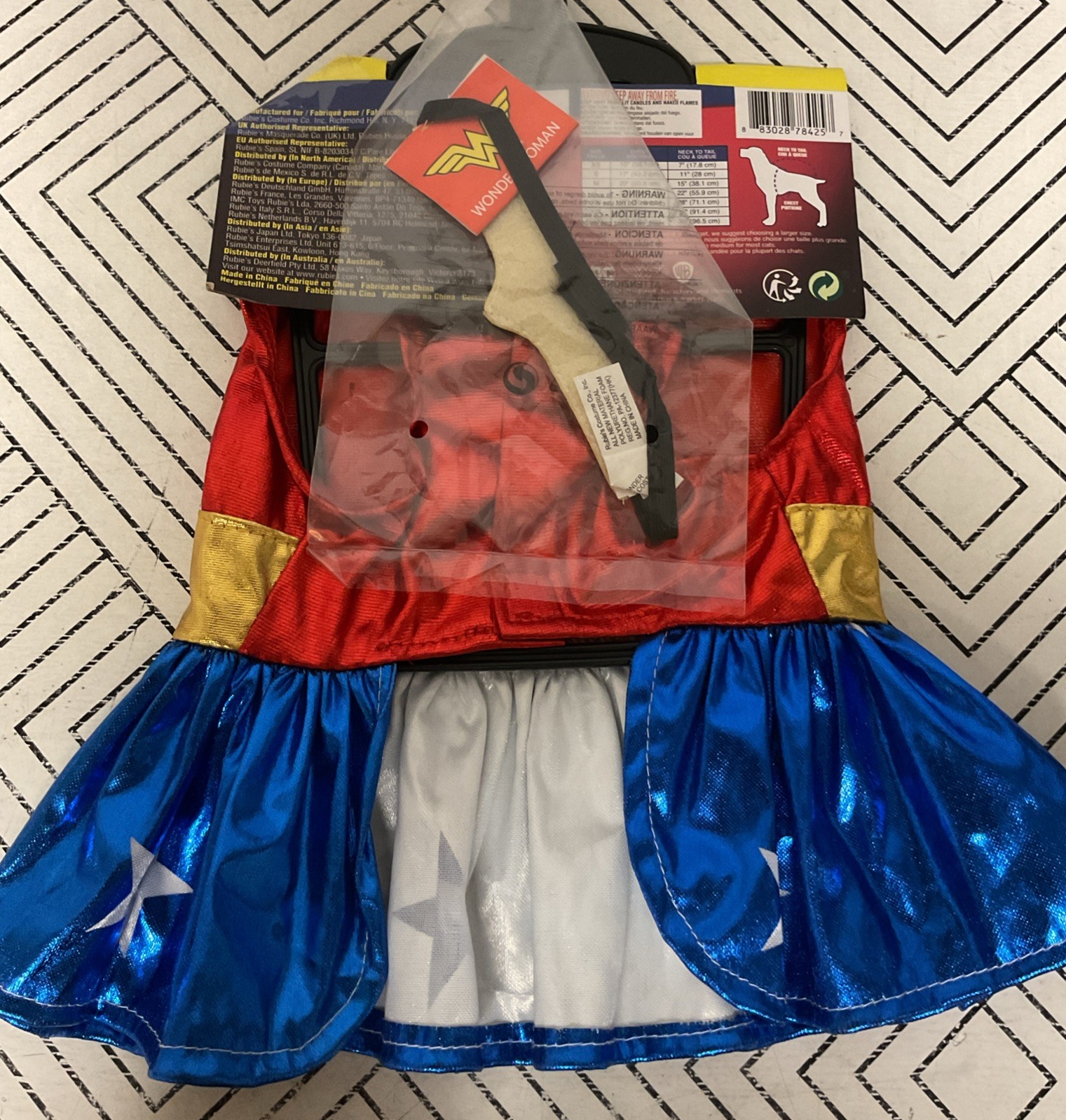 🥥 Rubies Best Comics Wonder Woman Pet Costume Size Small🆕AS SHOWN👇