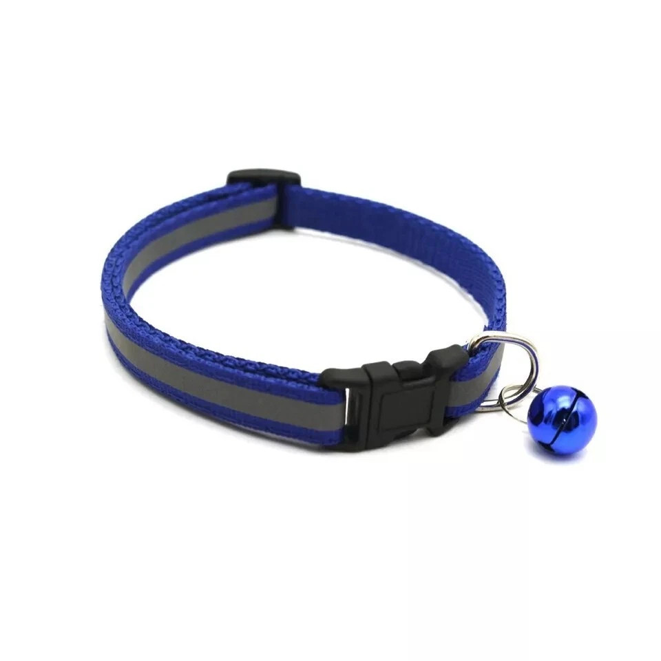 Reflective Dog Collar Pet Cat Puppy Nylon Collar with Bell Neck Adjustable