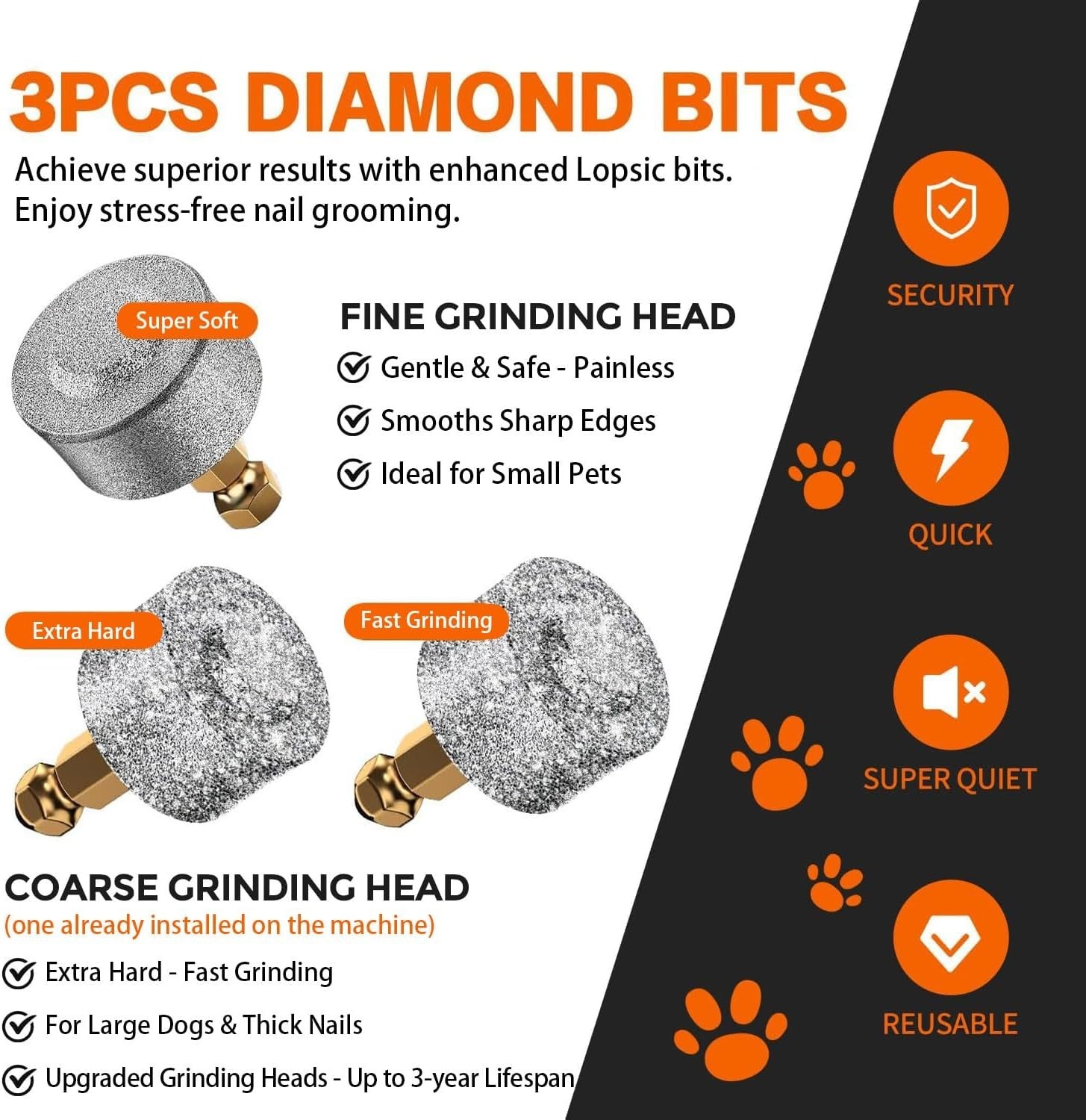 Upgraded Silent Groom Pro Nail Grinder Heusom Silent Grind Pro for Dogs Nail