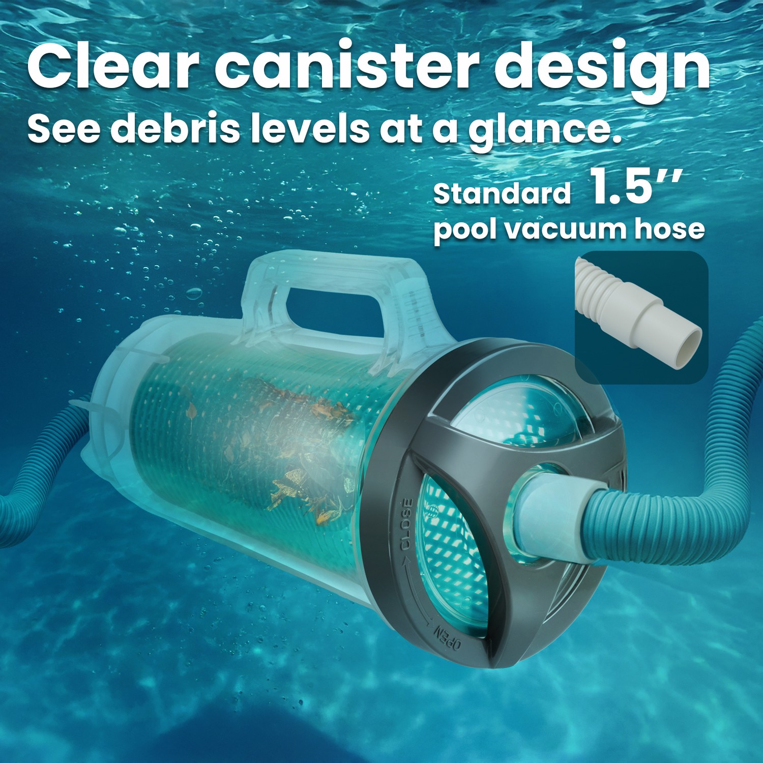 XtremepowerUS In-line Canister Basket Fits 1-1/2” Pool Vacuum Hose + 6 Mesh Bag
