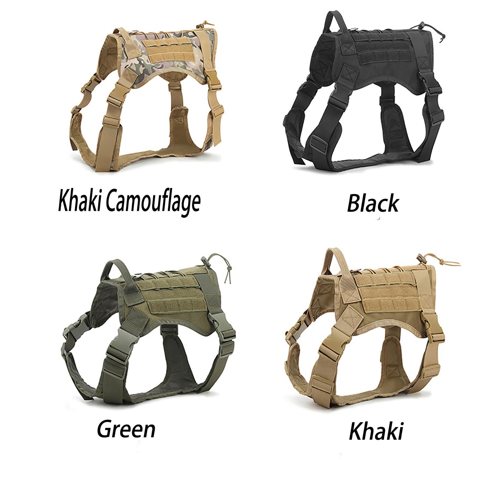 Tactical Dog Vest US Working Dog Military Harness with Handle No-pull Large