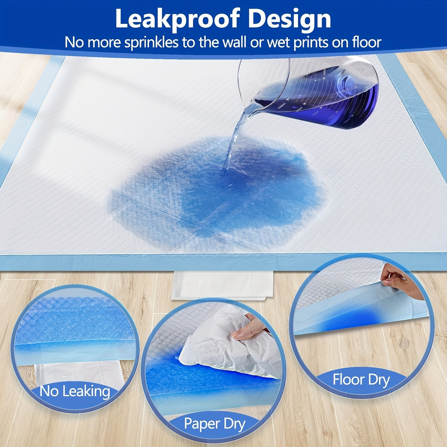 60PCS Extra Large Size 31*47IN Disposable Pet Pads, Training Pads, Waterproof Pa