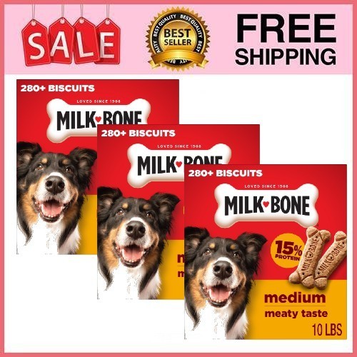 3 Box Milk Bone Original Biscuits, Medium Dog Treats, 10 Lb Box