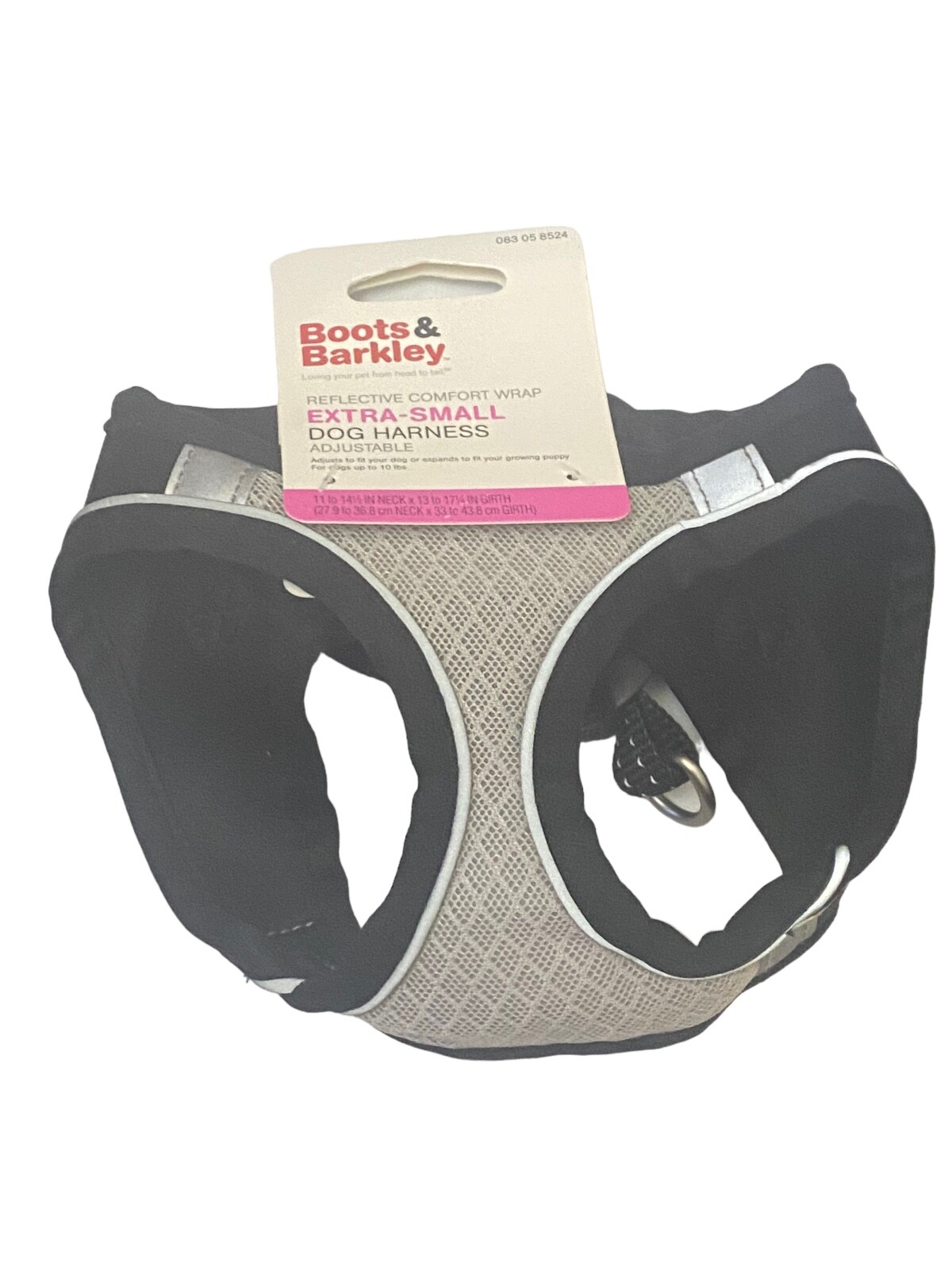 Boots & Barkley Dog Reflective Harness Extra Small Up to 10lbs Black 1 Ct