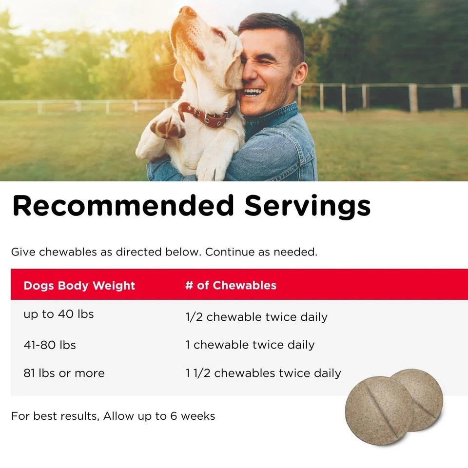 Nutri-Vet Advanced Hip & Joint Dog Supplement 500mg Glucosamine 300 Tablets NEW