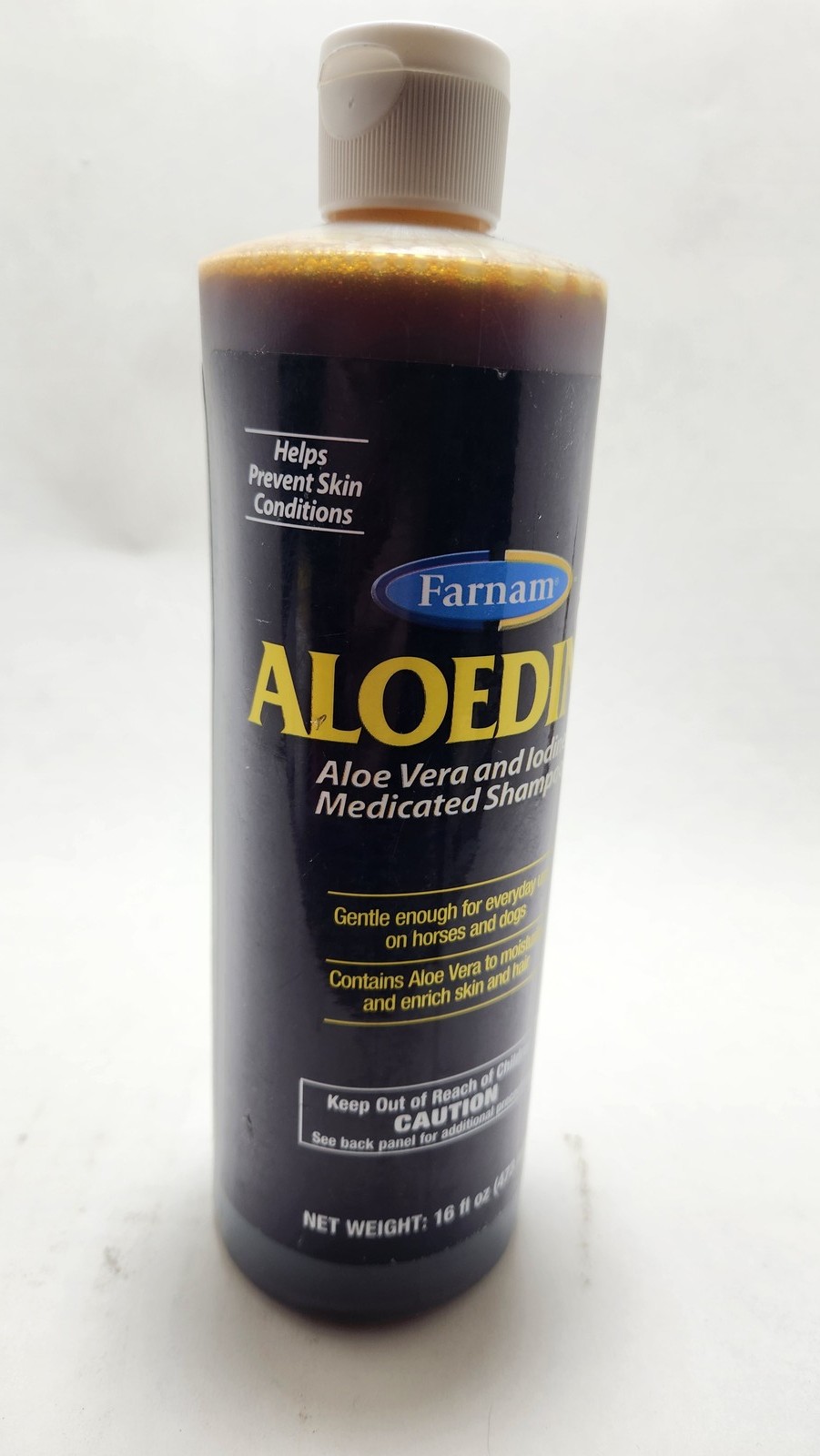 Farnam ALOEDINE Aloe Vera Iodine Medicated Shampoo 16 fl oz Horse and Dog