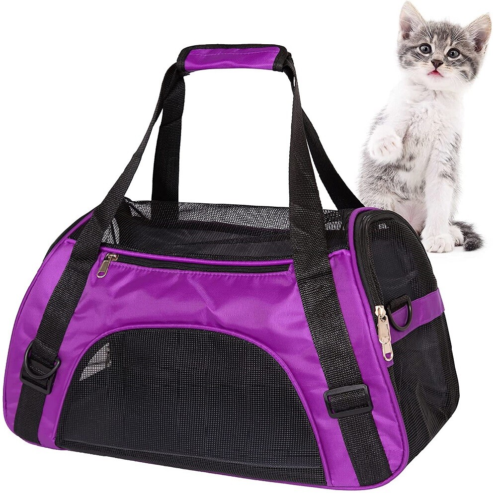 Soft-Sided Airline Approved Pet Cat Carrier Bag, Comfort Case, Sizes M & L ﻿