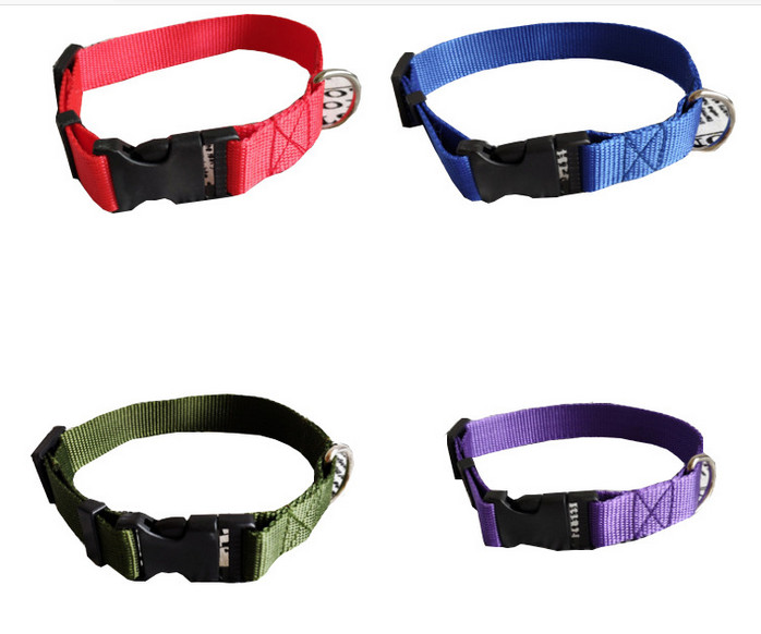 Nylon Dog Collar Heavy Duty Clip Buckle Martingale Pet Collar Adjustable L XL