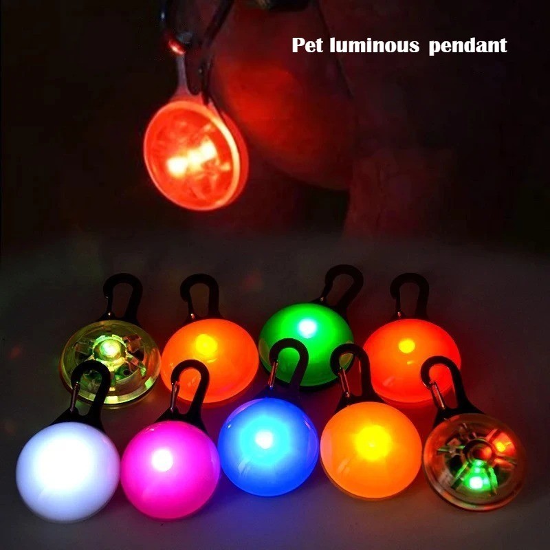2pcs LED Luminous Dog Cat Collar Glow Necklace Night Safety Pet Random Color Set