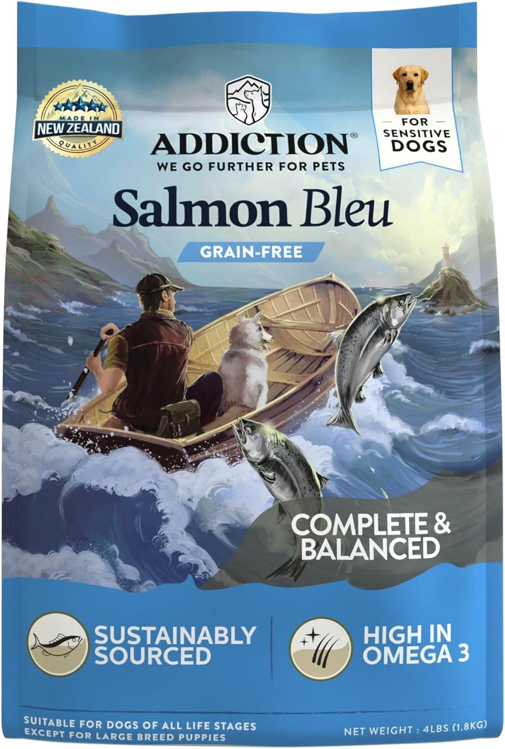 Salmon Bleu Grain-Free Dry Dog Food – Rich in Prebiotics to Support Skin, Coat &