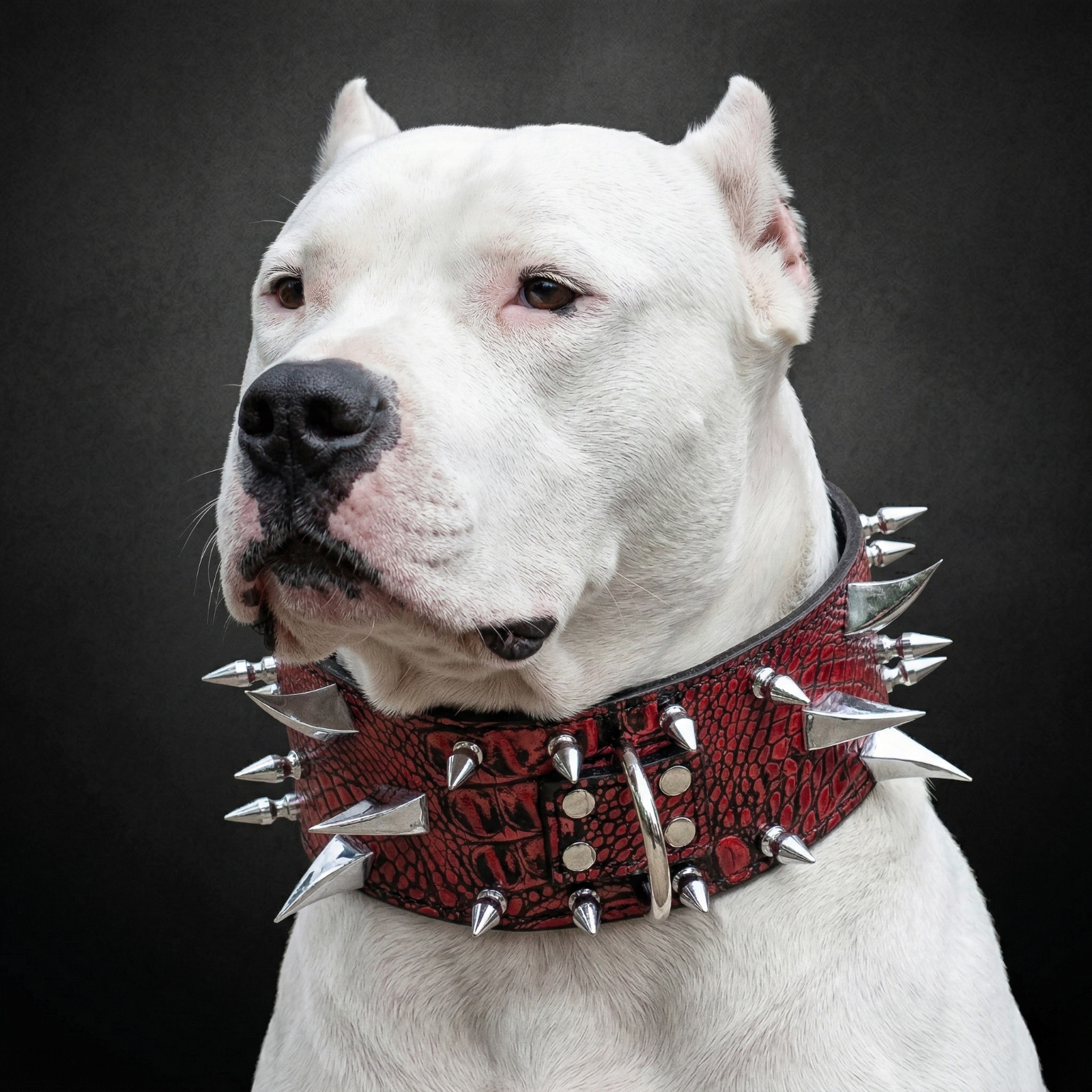 Custom Italian Leather Spiked Dog Collar 3″ Dragon Claws Tree Spikes Handmade