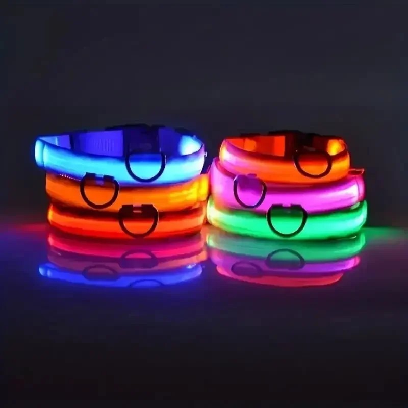 Safety Pet Dog LED Collar Night Flashing Light Up Adjustable Waterproof S-XL
