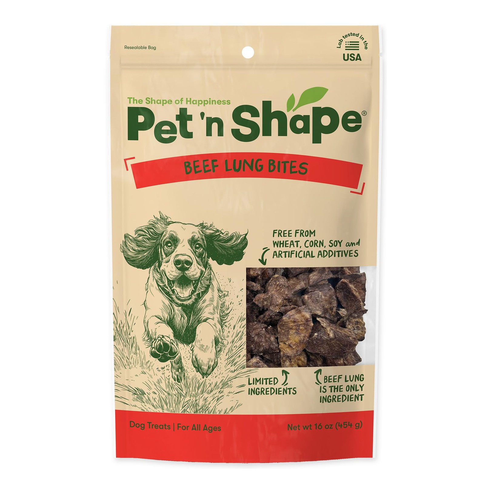 Beef Lung Dog Treats – Made and Sourced in the USA – Training Treat, 1 Pound