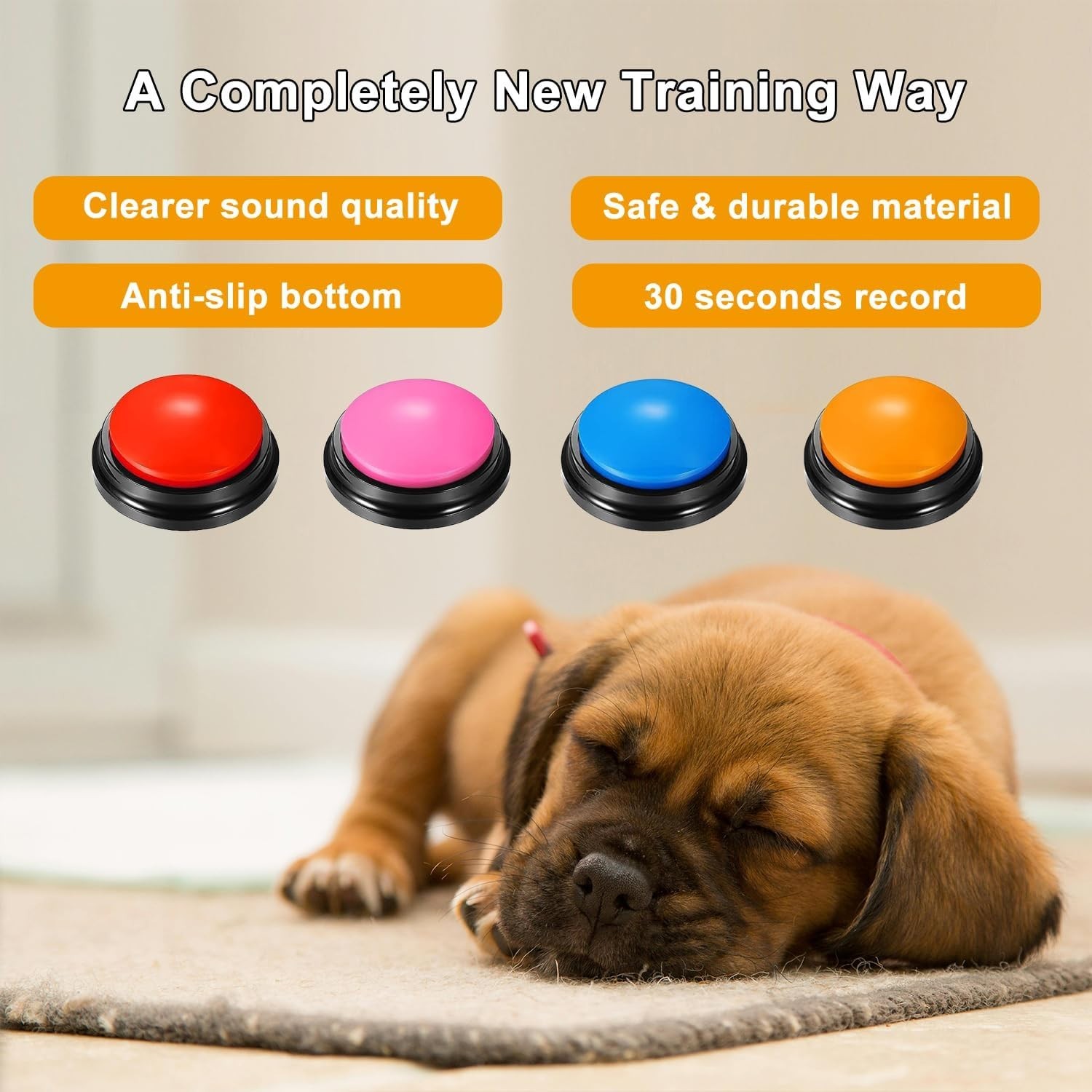Voice Recording Button 4 Color, Dog Buttons for Communication Pet Training Bu