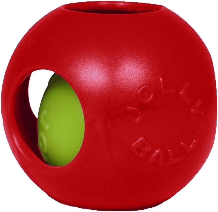 Jolly Pets Teaser Ball Erratic Interactive Tough Dog Chew Toy Red 4.5 inch