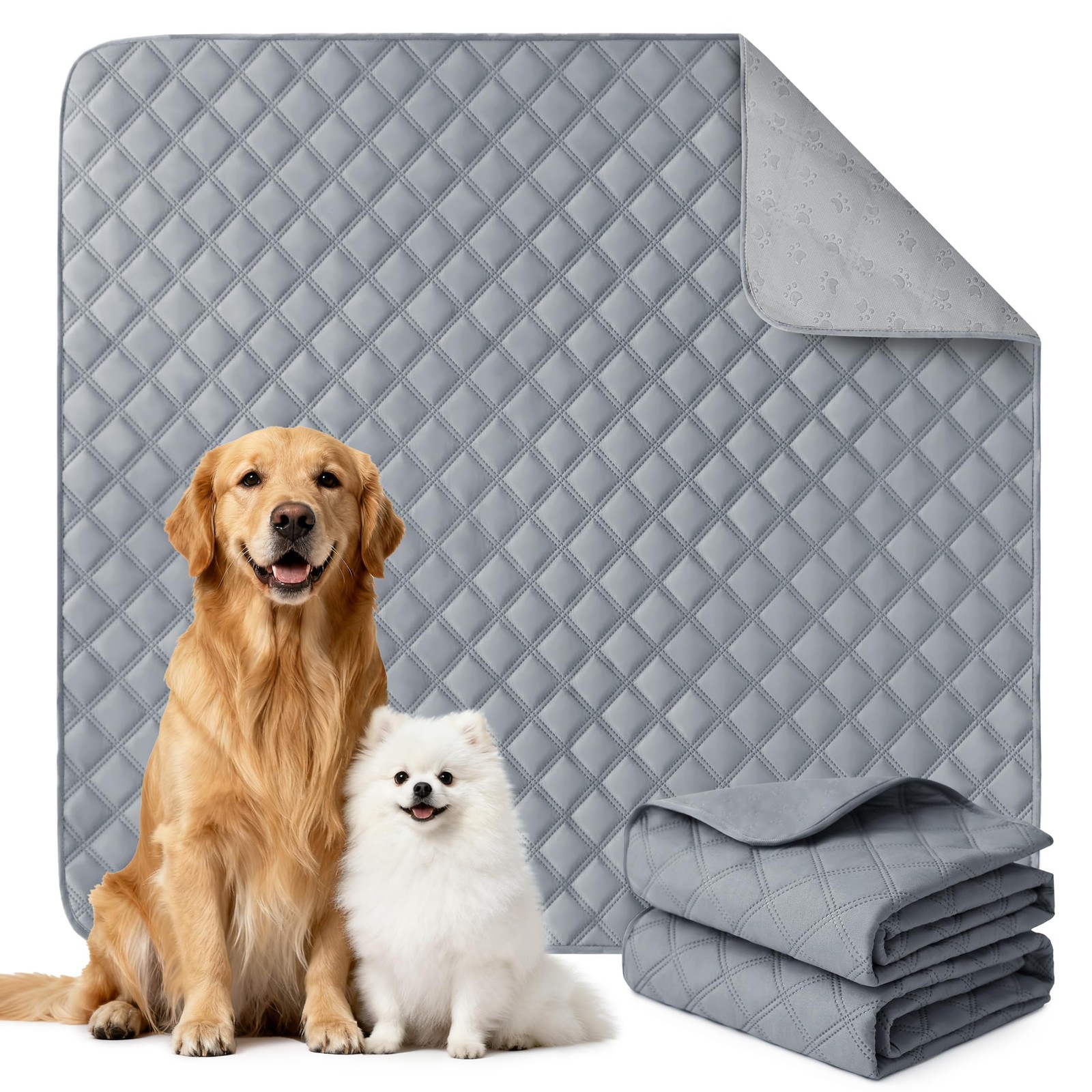 Reusable Washable Pee Pads for Dogs Large/Extra Large 36” x 41” 2 Pack, Abs…
