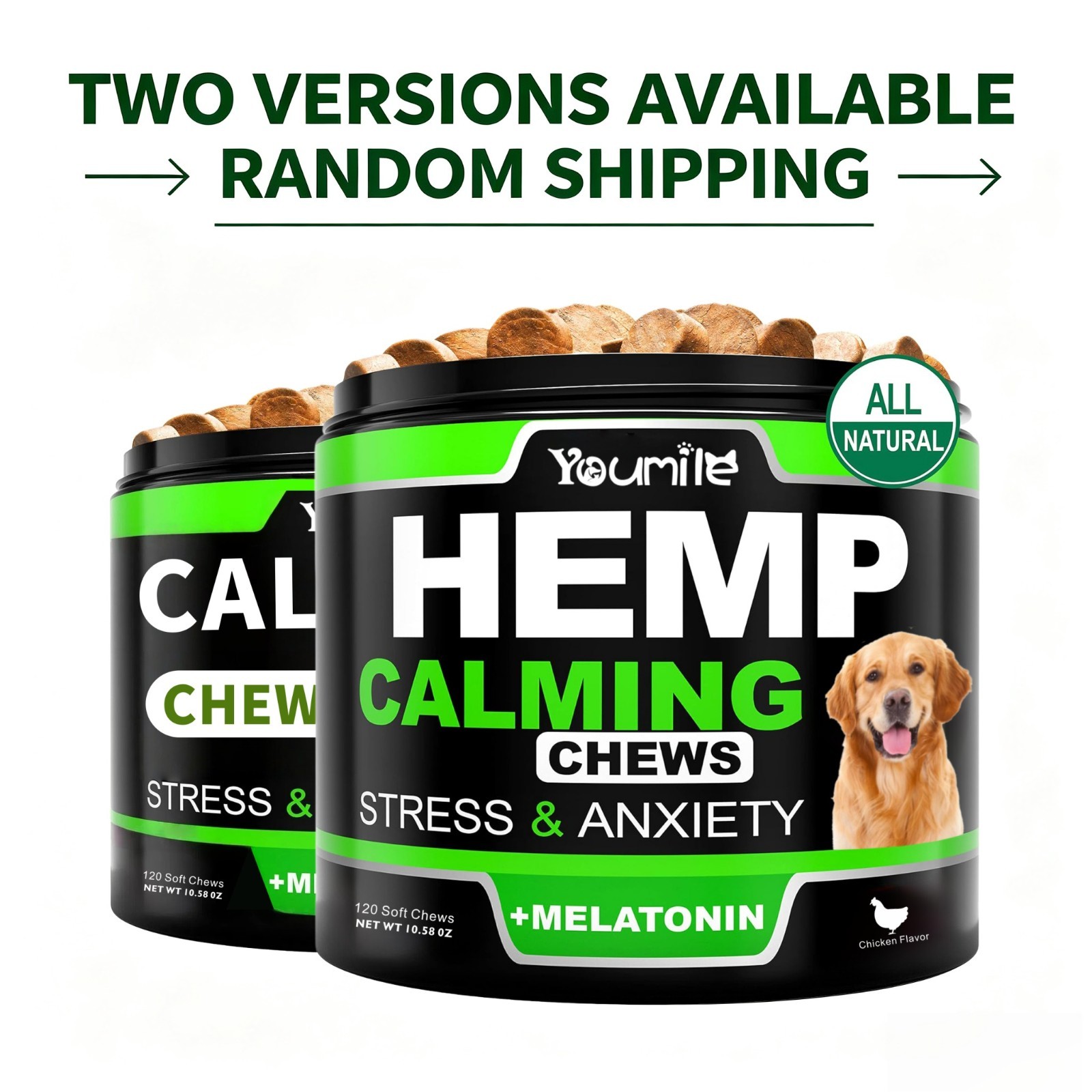 Hemp Calming Chew for Dog – Sleep&Mood for Dogs-Helps Manage Stress & Separation