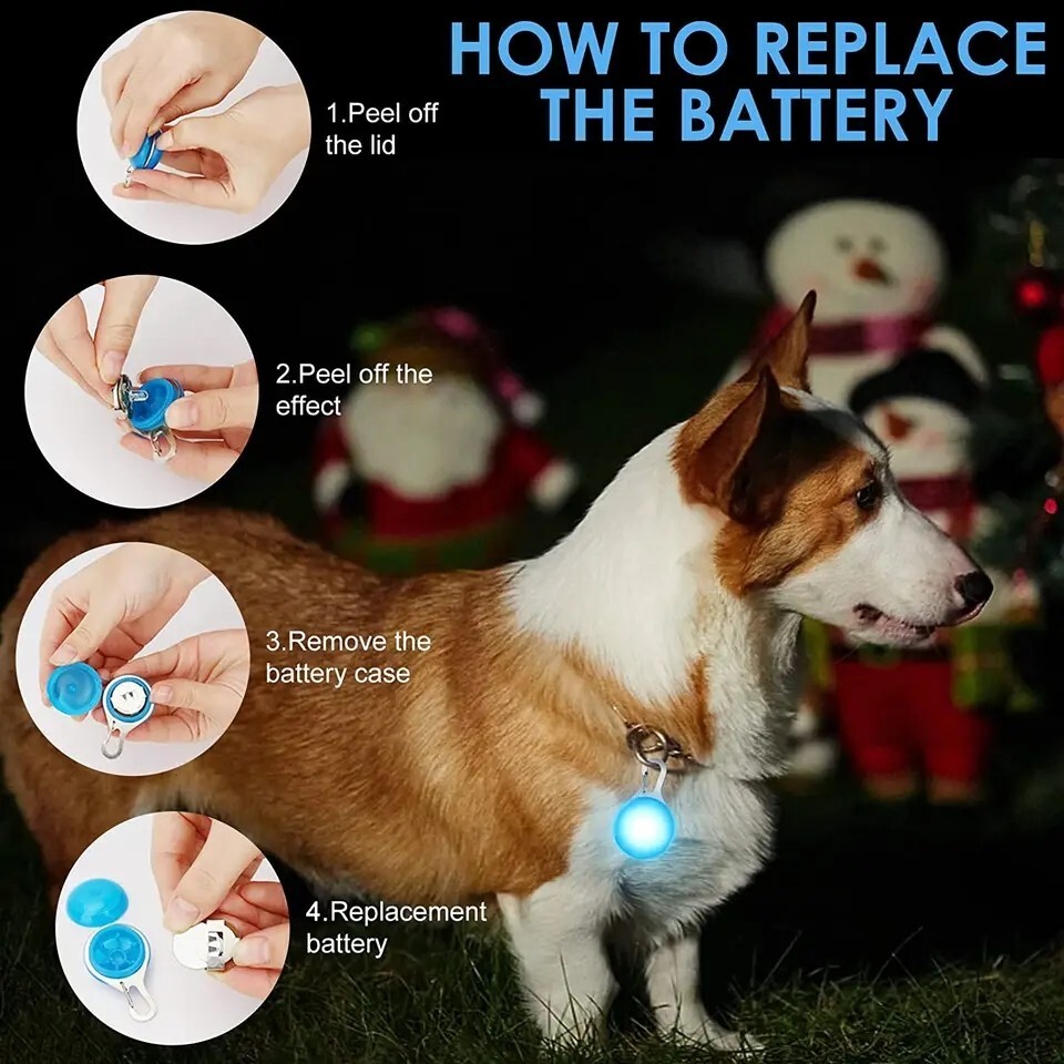 1pcs Pet Collar Pendant LED dog collar Night light pendant security luminous
