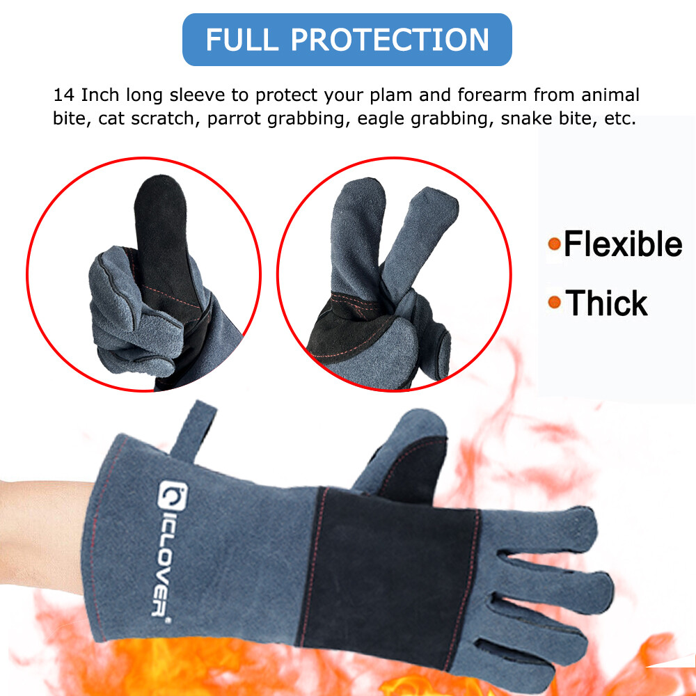 Handling Leather Gloves Training Animal Snake Bite Proof Dog Cat Scratch Protect