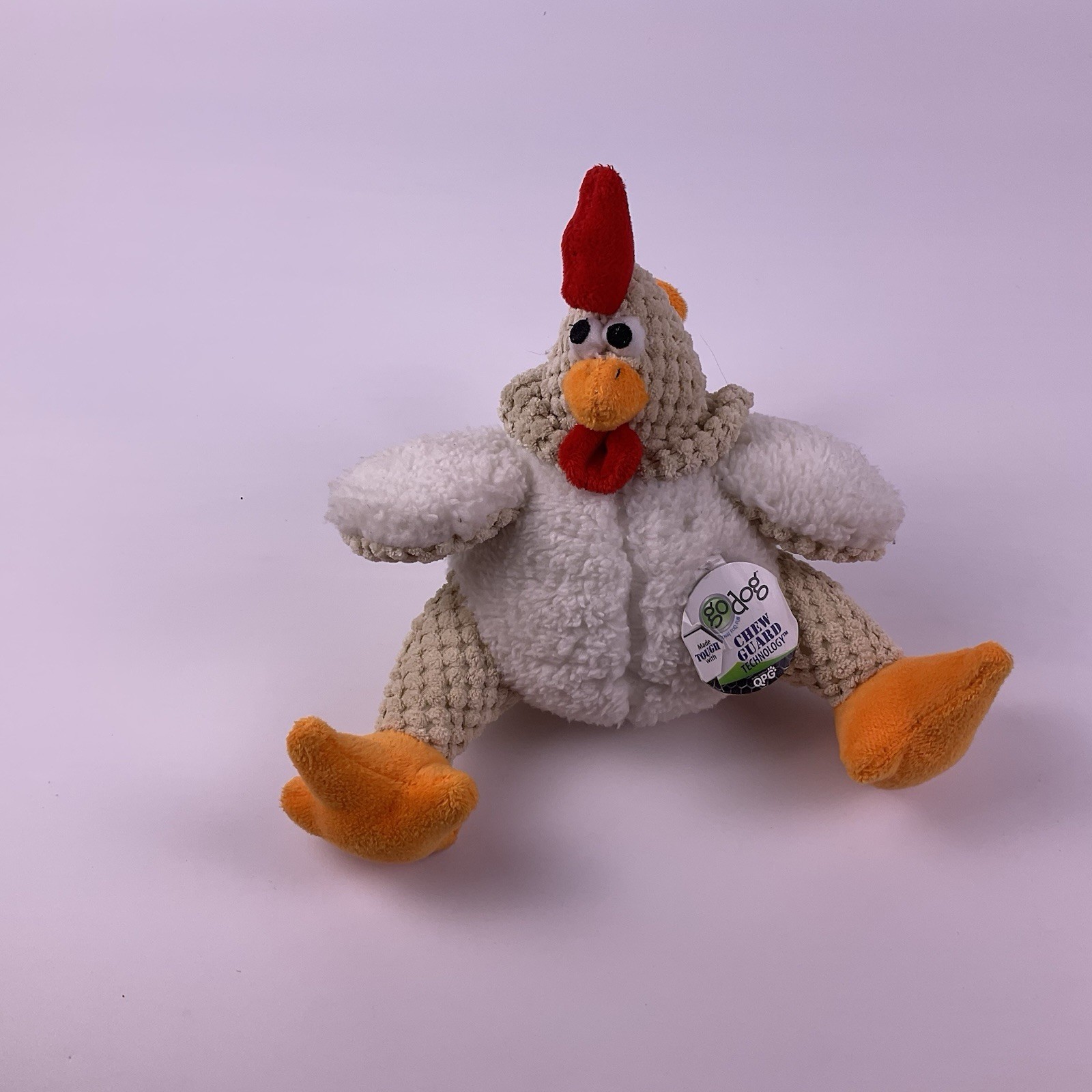 Strong Dog Toy GoDOG Squeak Checkers FAT Rooster Plush Chew Comfort ChewGuard