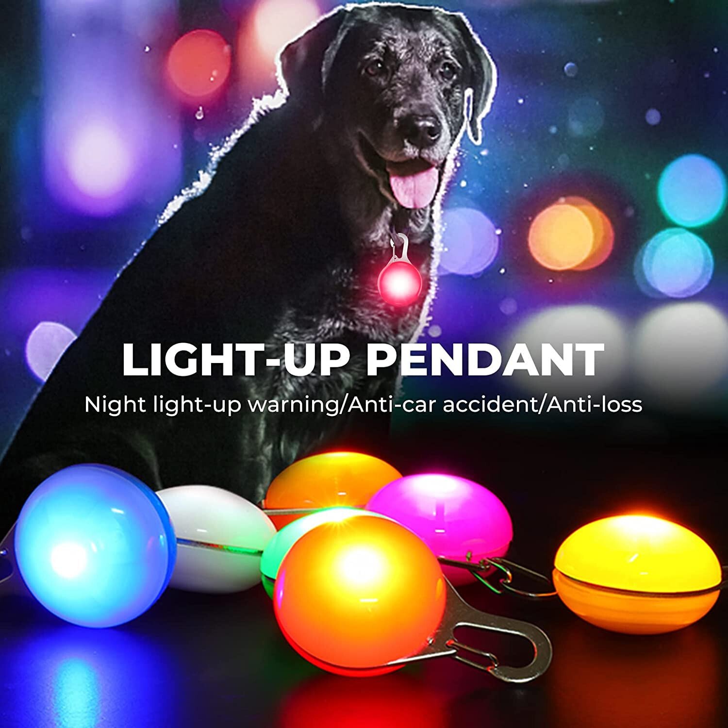 8x LED Dog Collar Light Clip On Pet Safety Night Flash Pendant Waterproof Tag