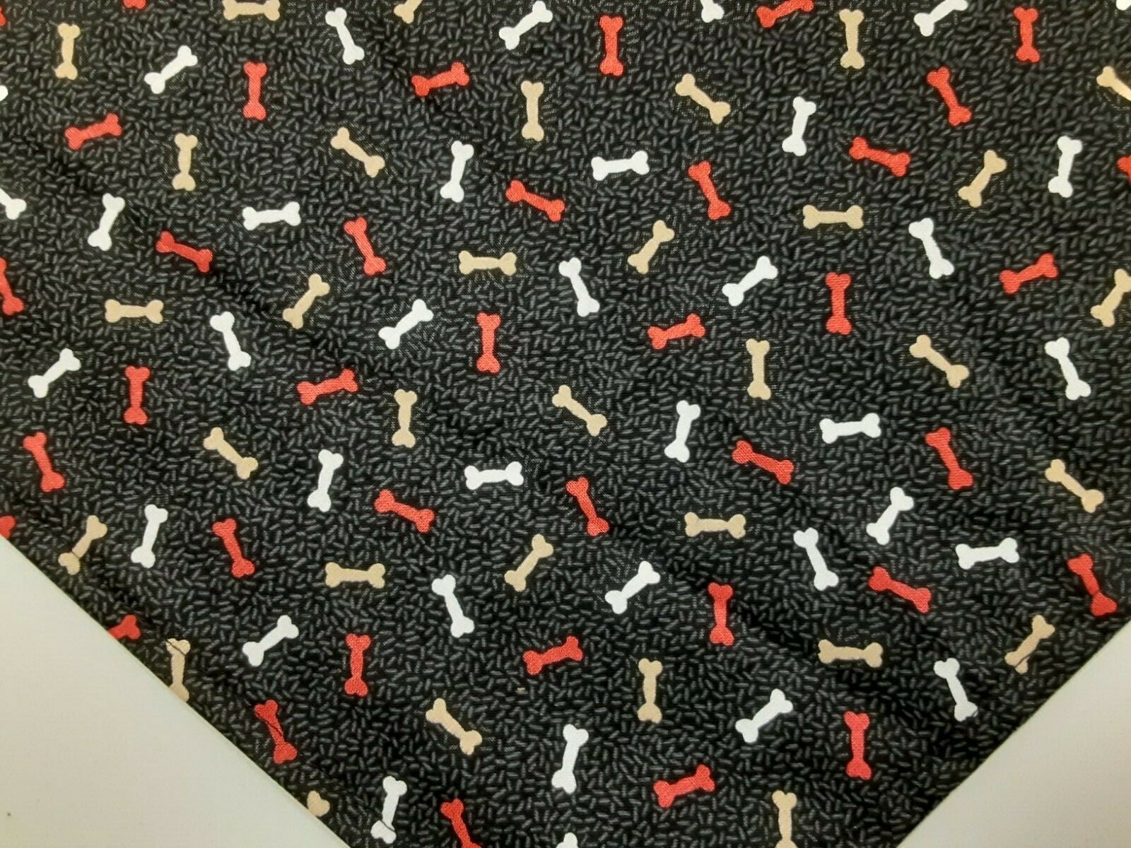 Buster Brown Dog Bandana/Scarf, Black, Doggie Bones, XS, S, M, L, XL